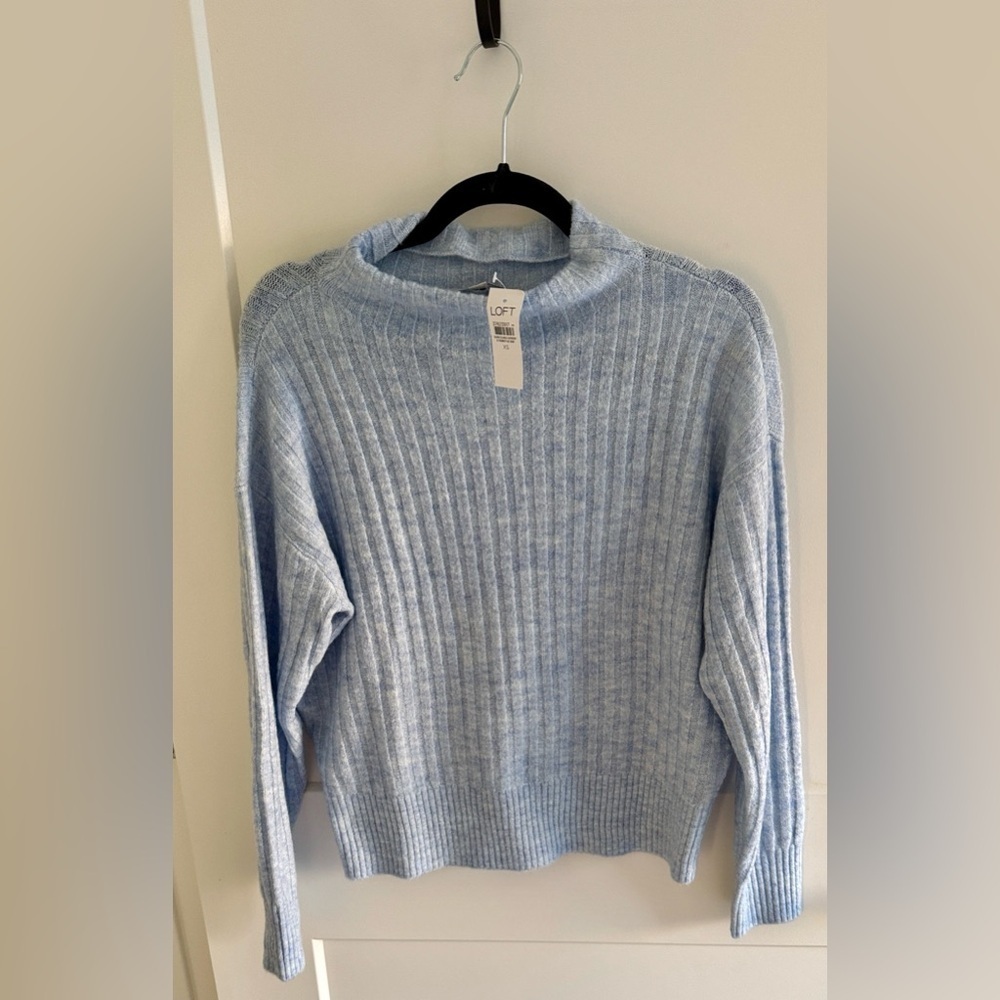 LOFT Soft Blue Cowl Neck Sweater - Extra small - Picture 5 of 8